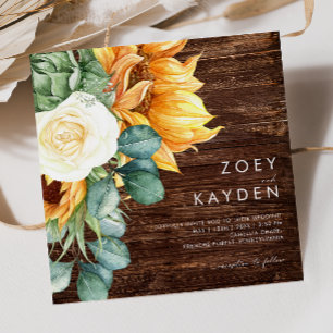 Invitation Tournée de pays audacieux Mariage Carré bois