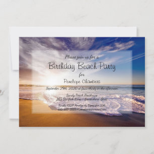 Invitation Tournée tropicale Anniversaire de plage