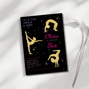 Invitation Tourner et sauter Gymnastique Anniversaire