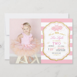 Invitation Tourner l'invitation d'anniversaire 2 Ballerina