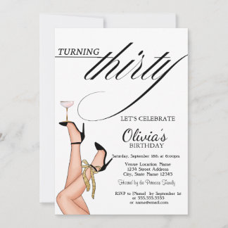 Invitation Tourner Trente Talons Hauts Martini 30e Anniversai