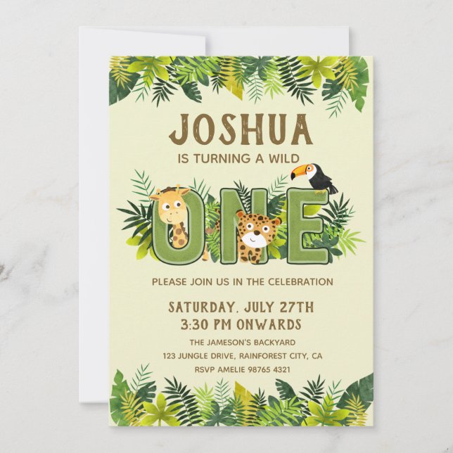 Invitation Tourner un sauvage| Premier anniversaire (Devant)