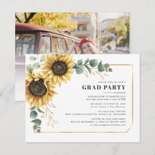 Invitation Tournesol 2024 Grad de la fête de graduation Flora