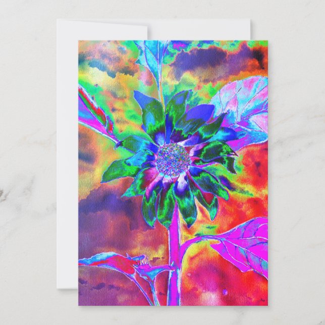Invitation tournesol Abstrait de chakra psychédélique (Devant)