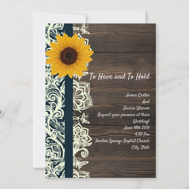Invitation tournesol de lacewood (Devant)