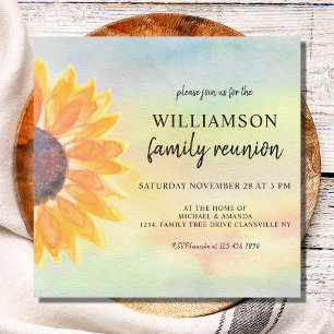 Invitation Tournesol de réunion de famille 