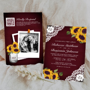 Invitation Tournesol en dentelle de bois de Bourgogne Photo Q