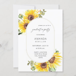 Invitation Tournesol & Eucalyptus Floral Graduation Party