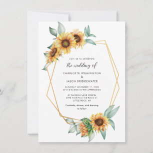 Invitation Tournesol floral vert Mariage botanique