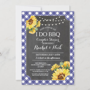 Invitation Tournesol JE FAIS DU BBQ Couple Shower Gingham