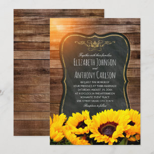 Invitation Tournesol Mariage de automne Rustique