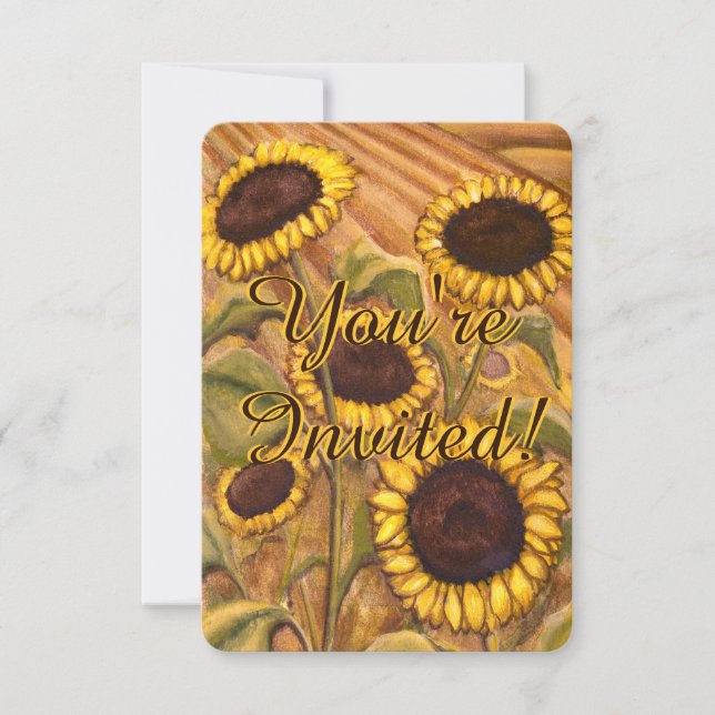 Invitation tournesol Personnaliser la carte RSVP F (Devant)