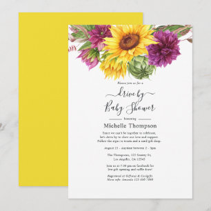 Invitation Tournesol Promenade estivale En mariage ou en Baby