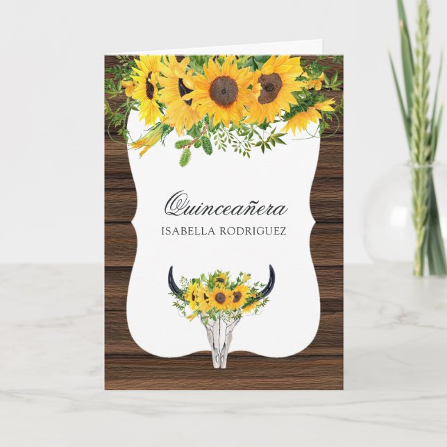 Invitation Tournesol Russe Quinceañera Ouest (Devant)