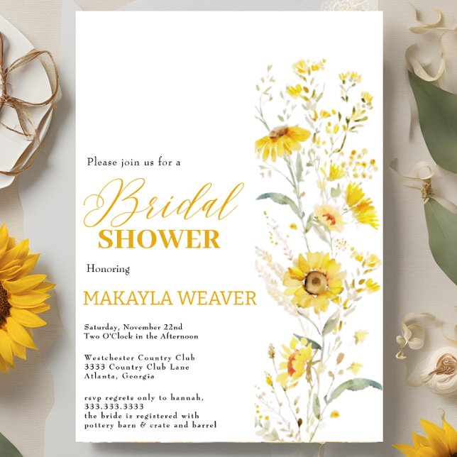 Invitation Tournesol Rustique Boho Floral Country Fête des ma (Créateur téléchargé)
