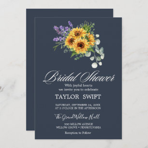 Invitation Tournesol rustique & Eucalyptus   Fête des mariées