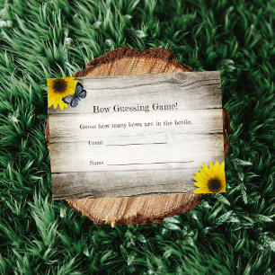 Invitation Tournesol rustique Guesser Nombre Baby shower Jeu
