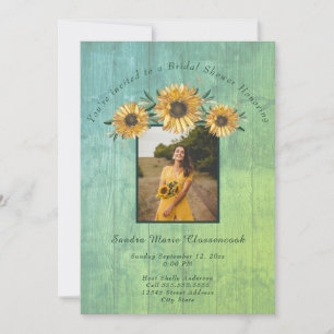 Invitation Tournesol rustique Mariage Fête des mariées I