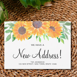 Invitation Tournesol rustique Nouvelle adresse Moving Faire-p