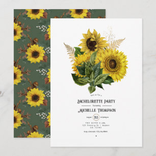 Invitation Tournesol rustique Pays Barne Bachelorette Party