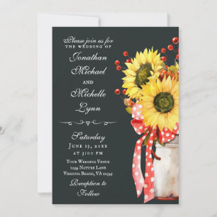 Invitation Tournesol Rustique Pays Chute Tout En Un Mariage
