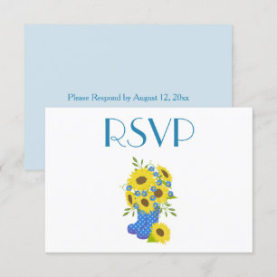 Invitation Tournesol rustique RSVP