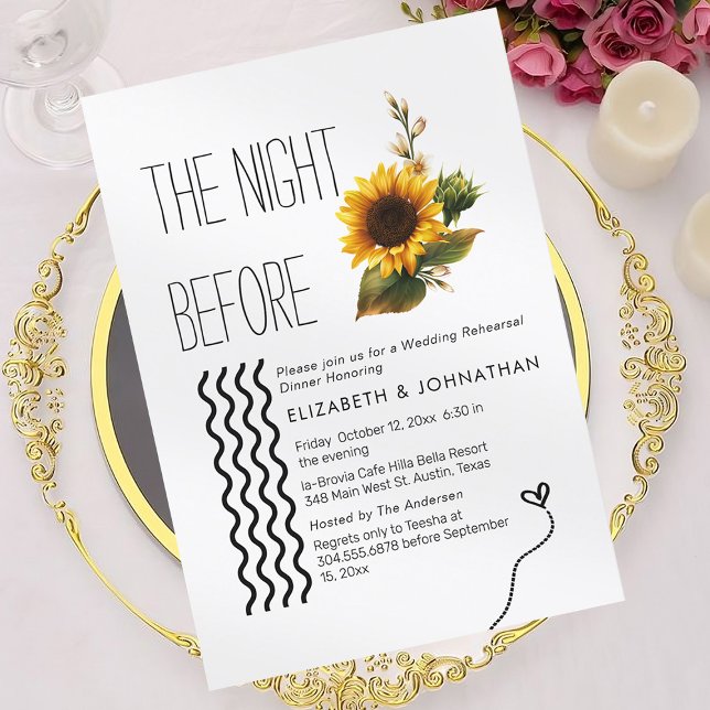 Invitation Tournesol Script Minimal La Nuit Avant (Créateur téléchargé)