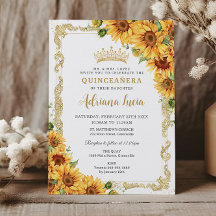 Tournesol vintage Jaune Floral Quinceañera