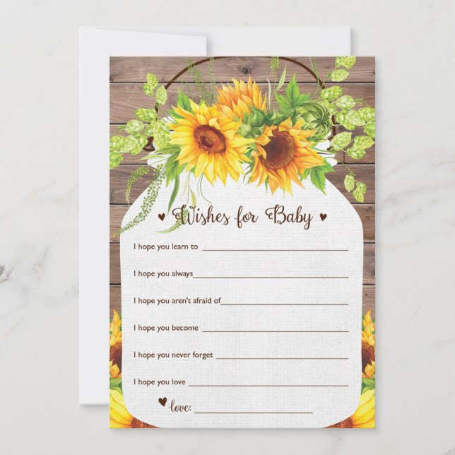 Invitation Tournesol Wives For Baby Card (Devant)