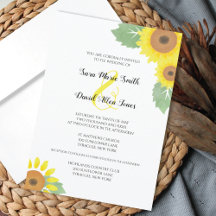 Tournesols Aquarelle Florale Jaune Soleil Mariage