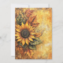 Tournesols Automne Feuilles Médias Mixtes
