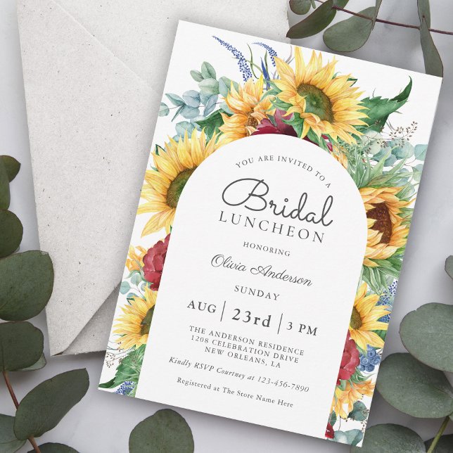 Invitation Tournesols Déjeuner Floral de Mariage d'Automne (Créateur téléchargé)
