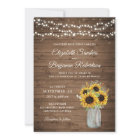 Tournesols en bois rustique Mason Jar Mariage