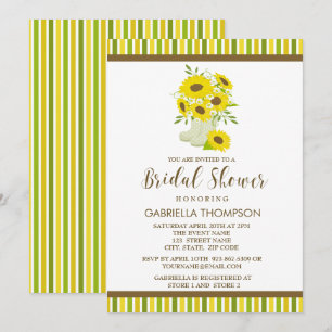 Invitation Tournesols En Pluie Bottes Nuptiale Douche Invitat
