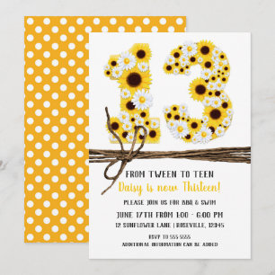 Invitation Tournesols & Marguerites TREIZE 13 13ème Anniversa