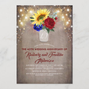 Invitation Tournesols Mariage Anniversaire de mariage Bourgog
