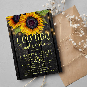 Invitation Tournesols or pays grange bois couples douche
