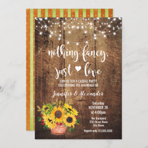 Invitation Tournesols Réception De Mariage Rustique