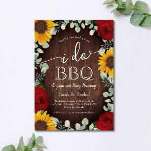 Invitation Tournesols Rose verdure I Do BBQ Fiançailles