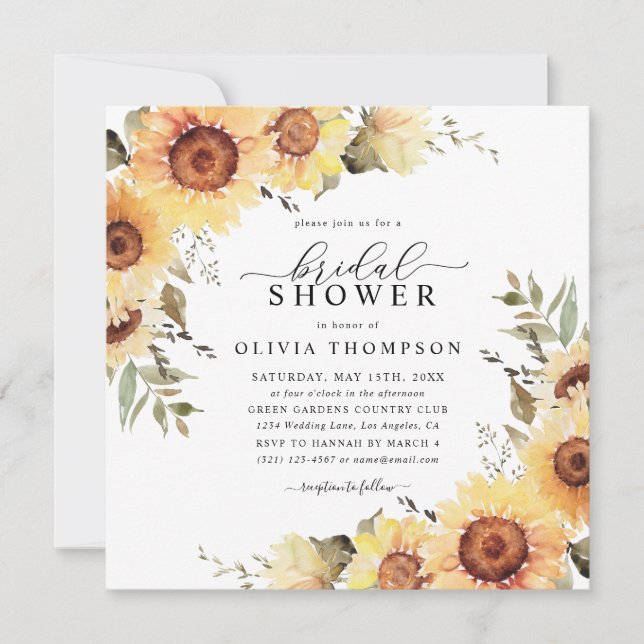 Invitation Tournesols Russe Automne Floral Boho Fête des mari (Devant)