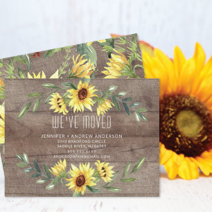 Invitation Tournesols rustiques joyeux se déplaçant Faire-par