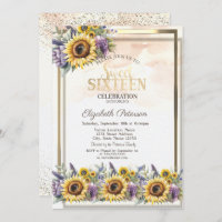 Tournesols Violet Fleurs Cadre Sweet 16