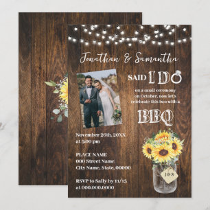Invitation Tournesols Western Said I do BBQ après le mariage