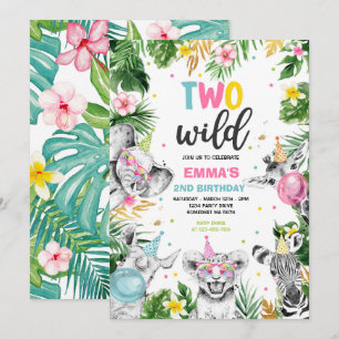 Invitation Tournoi d'amoureux du safari Gold de deux animaux 