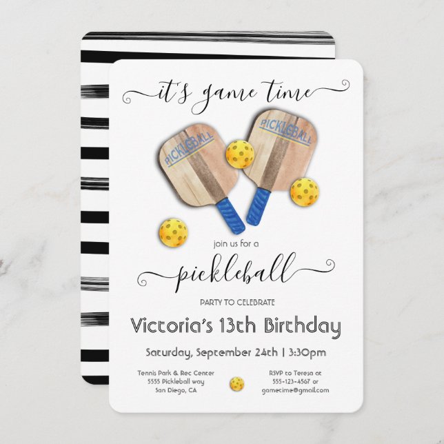 Invitation Tournoi de Pickleball Party (Devant / Derrière)