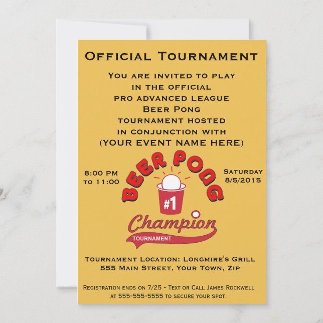 Invitation Tournoi de puanteur de bière (partie) (Dos)