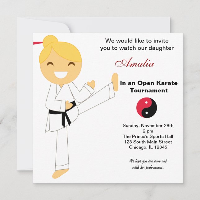 Invitation Tournoi Karate Kids (Devant)