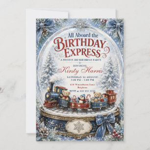 Invitation Tous à bord du Train Express d'anniversaire