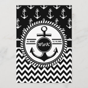 Invitation Tous à bord pour un thème nautique Mariage