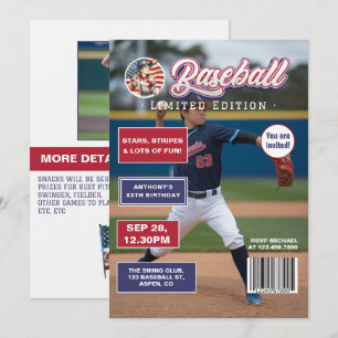 Invitation Tous American Boy Baseball Magazine Couverture Ann